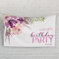 Violet Magenta Purple Floral Birthday Party