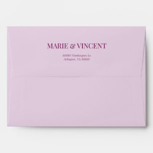 Violet Magenta Purple Floral Flowers Wedding Envelope