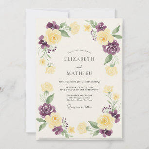 Violet Maize Painted Wedding Invitation