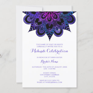 Violet Mandala Mehndi Celebration Invitation