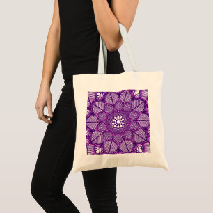 Violet Mandala Yoga Instructor Lotus Vintage Tote Bag