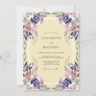Violet Mauve Vine Wedding Invitation