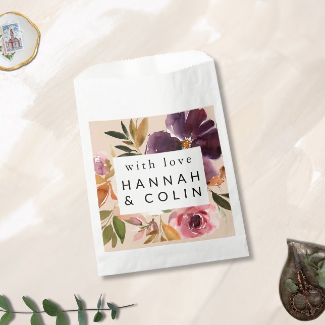 Violet Meadows Modern Fall Floral Favour Bags (Creator Uploaded)