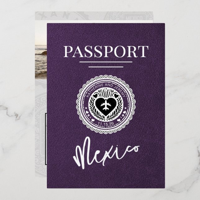 Violet Mexico Passport Wedding (Front/Back)