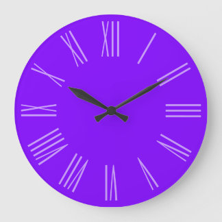 Violet Monotone Roman Numerals Large Clock