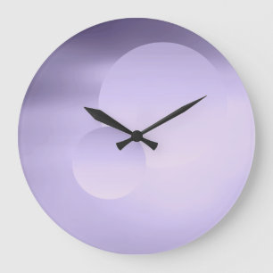 Violet Moon and Planet Wall Clock
