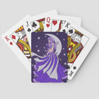 Violet Moon Goddess Belly Dancer Purple Art Playing Cards