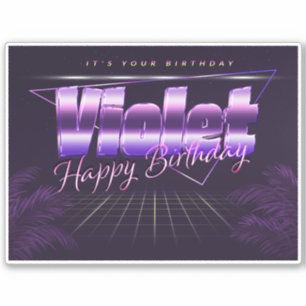 Violet name first name lila retro sticker birthday