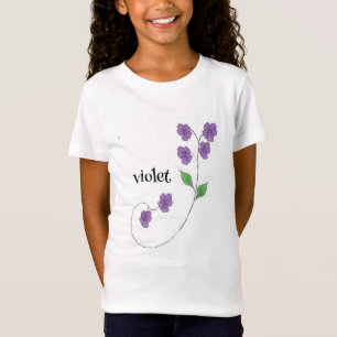 Violet Name Girl's Flowert T-Shirt