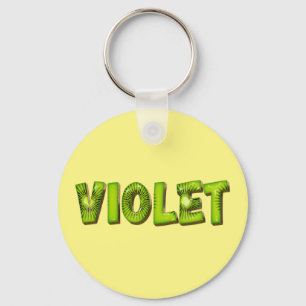 Violet Name Kiwi Design Key Fans Ring