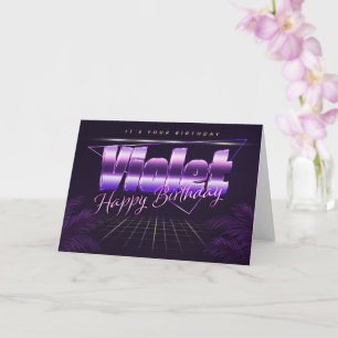 Violet Name Vorname lila retro Karte Geburtstag Card
