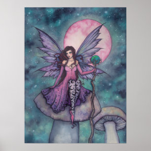 Violet Night Fairy Art by Molly Harrison Poster