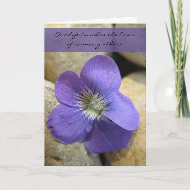 Violet One Life Teacher Retirement Card (Front)