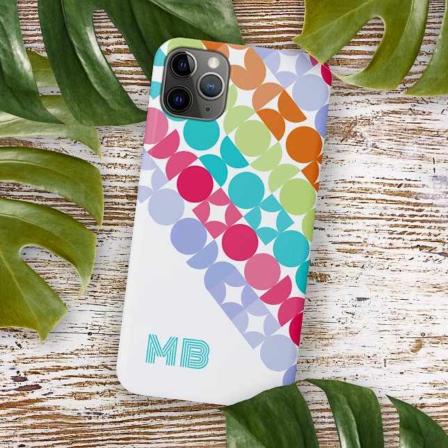 Violet Orange Pink Aqua Midcentury Circles Pattern Case-Mate iPhone Case (Creator Uploaded)