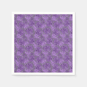 Violet paisley damask floral orientated ethnic napkin