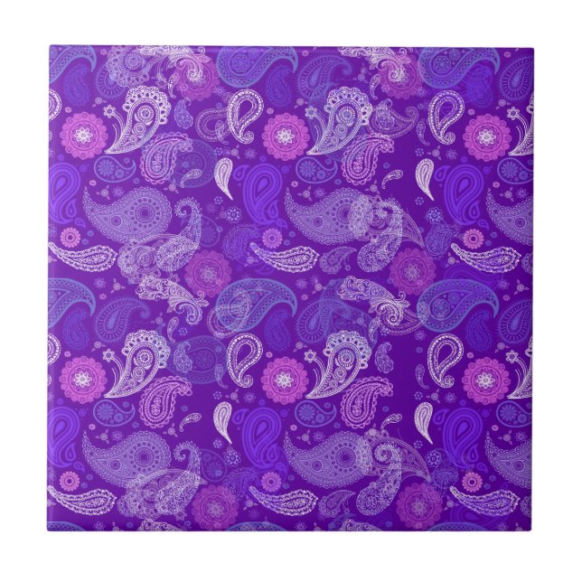 Violet paisley tile (Front)