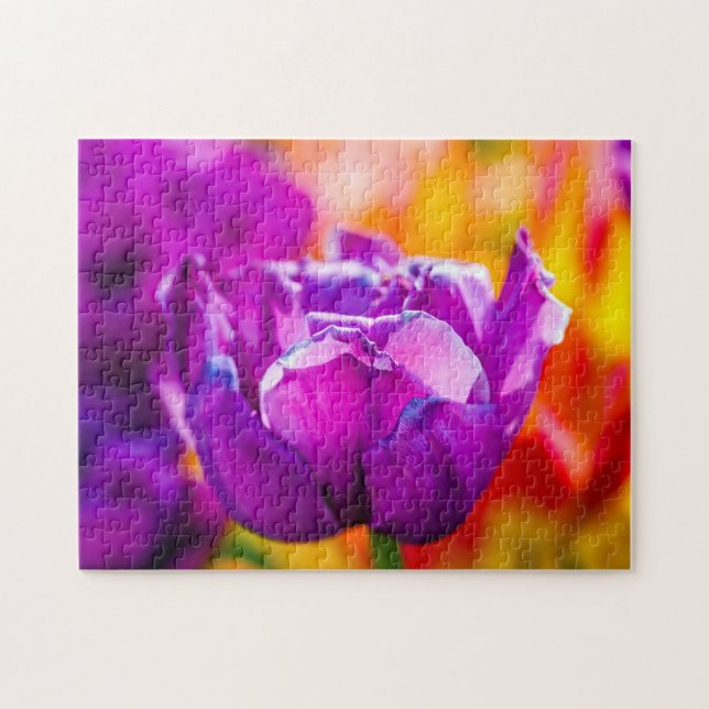 Violet Parrot Tulip Colourful Scene Jigsaw Puzzle (Horizontal)