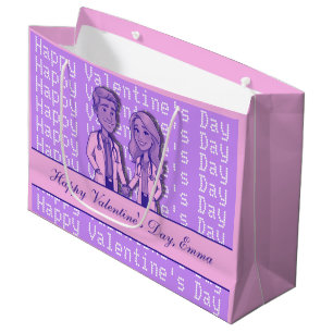 VIOLET pastel dotted xmas MD DOCTOR song Large Gift Bag