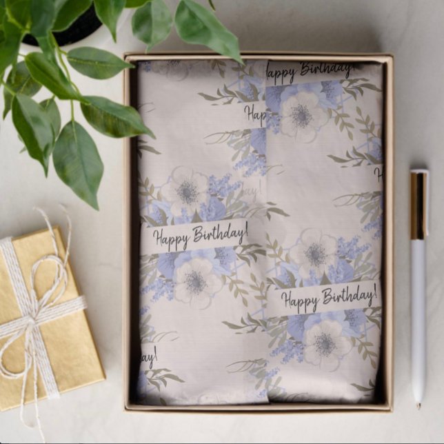  Violet & Pastel Roses Custom  Tissue Paper (Pastel lavender and peach color wild rose and template text tissue paper. )