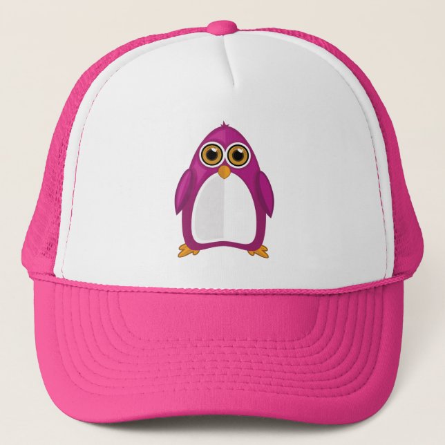 Violet Penguin Trucker Hat (Front)