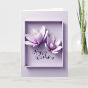 Violet Petal Birthday Card