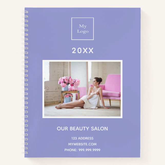 Violet photo business logo beauty salon notebook (Front)