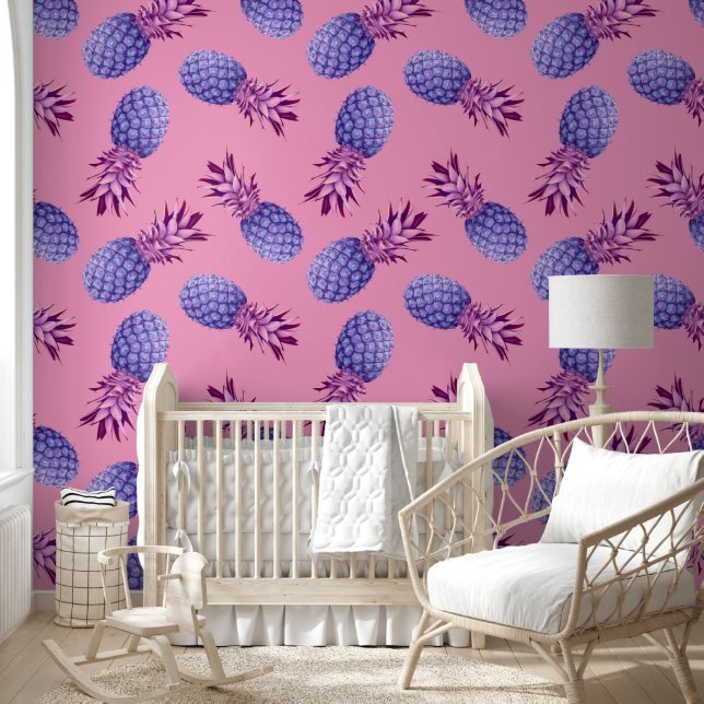 Violet Pineapples Wallpaper (Kids)