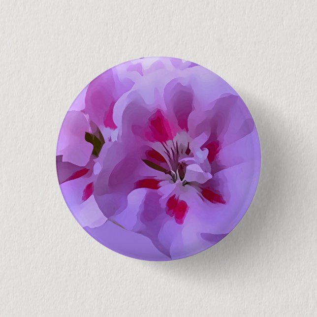 Violet Pink Abstract Hibiscus Flower 3 Cm Round Badge (Front)