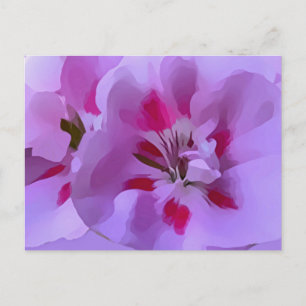 Violet Pink Abstract Hibiscus Flower Postcard