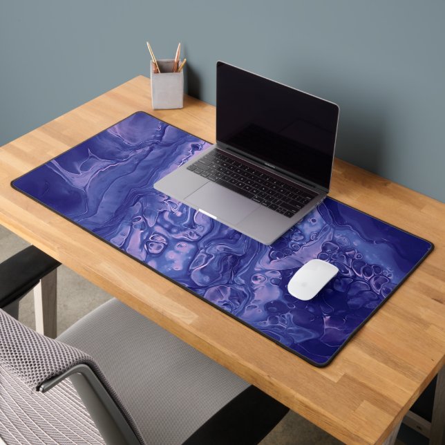 Violet Pink Acrylic Pouring Abstract Fluid Art Desk Mat (Office 2)