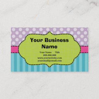 Violet, Pink, Blue, Polka Dots and Stripes. Business Card