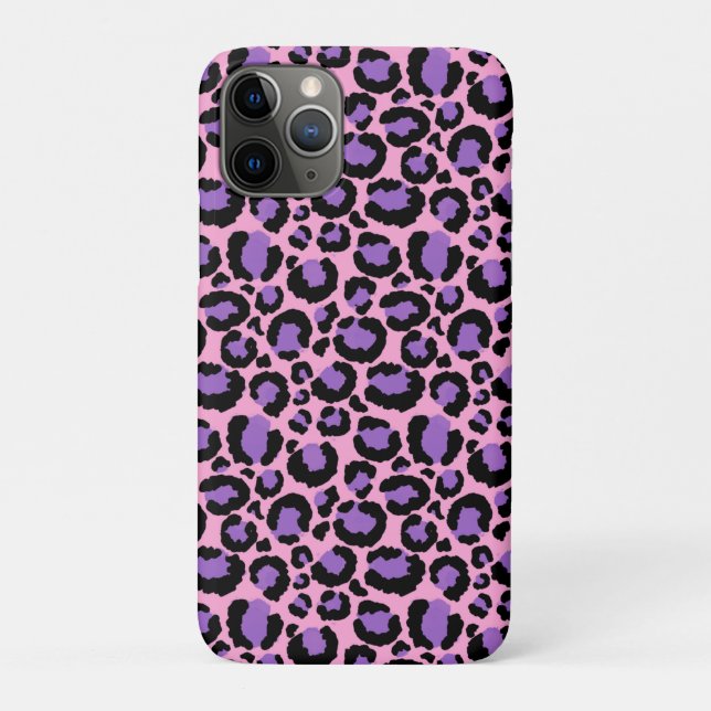 Violet Pink Cheetah Leopard Pattern Animal Lover Case-Mate iPhone Case (Back)