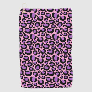 Violet Pink Cheetah Leopard Pattern Animal Lover Golf Towel