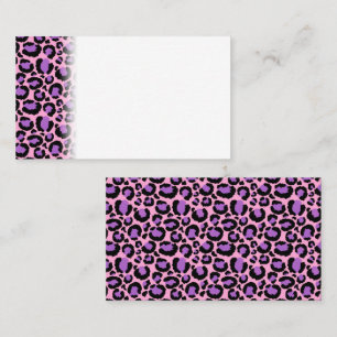 Violet Pink Cheetah Leopard Pattern Animal Lover Place Card