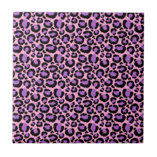Violet Pink Cheetah Leopard Pattern Animal Lover Tile