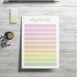 Violet Pink Peach Ombre Custom Name Post-it Notes