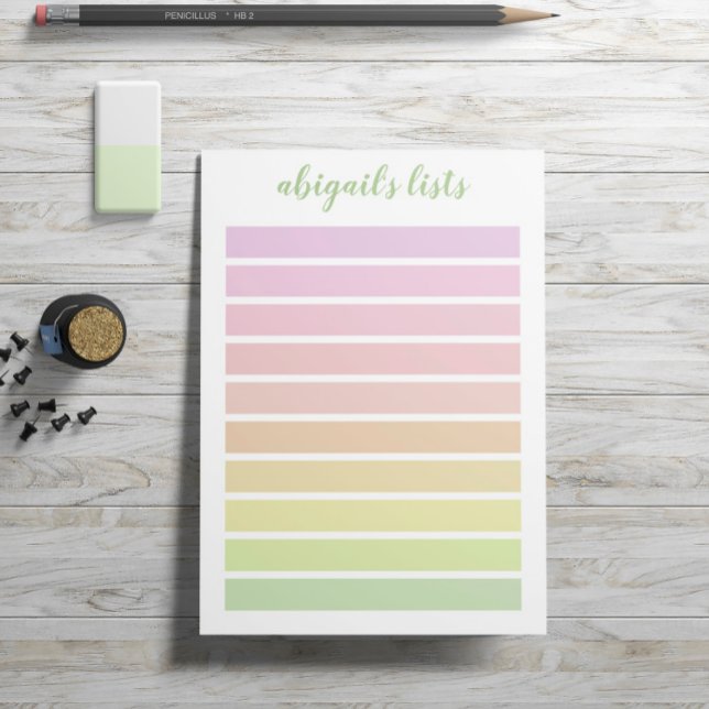 Violet Pink Peach Ombre Custom Name Post-it Notes (Creator Uploaded)