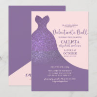 Violet Pink Sparkly Glitter Dress Debutante Dance