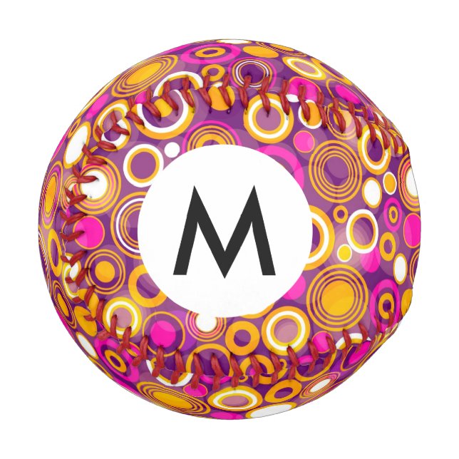 Violet Polka Dot Pattern Baseball (Front Left)