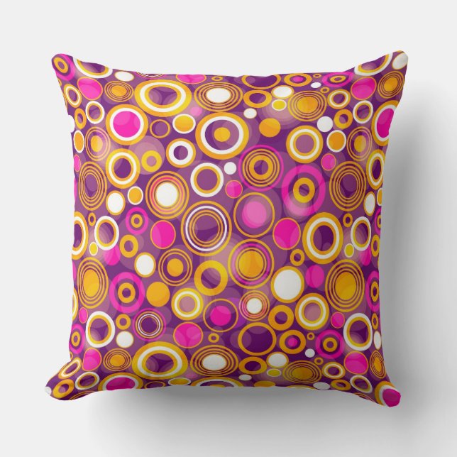Violet Polka Dot Pattern Cushion (Front)