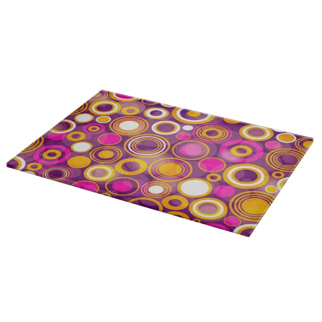 Violet Polka Dot Pattern Cutting Board (Corner)