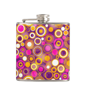 Violet Polka Dot Pattern Hip Flask