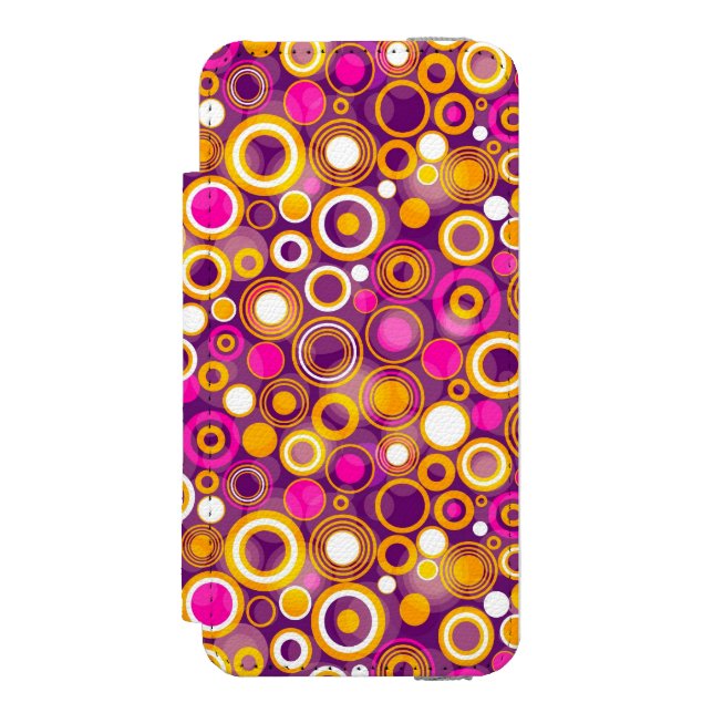Violet Polka Dot Pattern Incipio iPhone Wallet Case (Folio Front)
