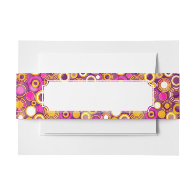 Violet Polka Dot Pattern Invitation Belly Band (Front Example)