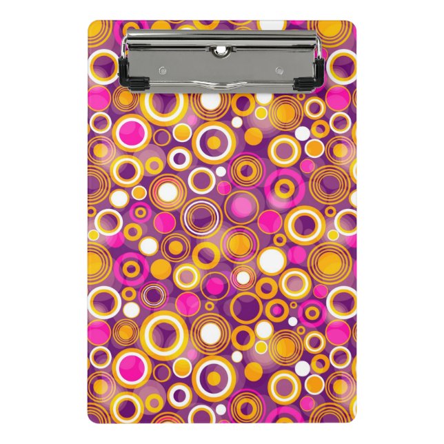 Violet Polka Dot Pattern Mini Clipboard (Front)