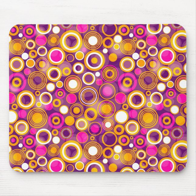 Violet Polka Dot Pattern Mouse Mat (Front)