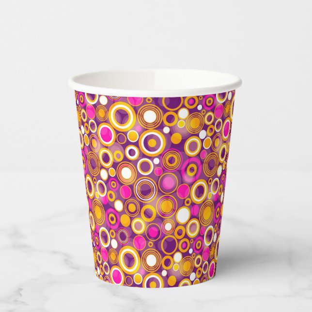 Violet Polka Dot Pattern Paper Cups (Left)