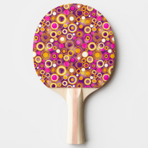 Violet Polka Dot Pattern Ping Pong Paddle