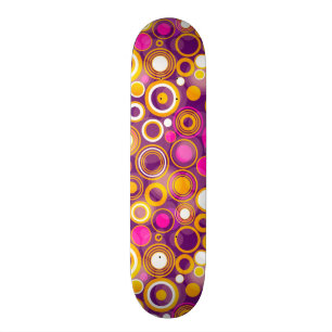 Violet Polka Dot Pattern Skateboard