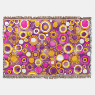 Violet Polka Dot Pattern Throw Blanket